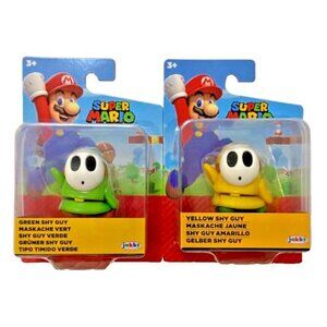 GREEN SHY GUY & YELLOW SHY GUY‎ Super Mario Jakks Pacific 2.5" Figures